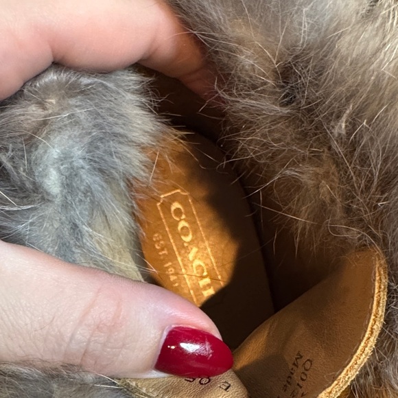 Coach kataya rabbit Fur-Trimmed Wedge Boots - Picture 5 of 9